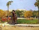 childe hassam In the Park, Paris painting